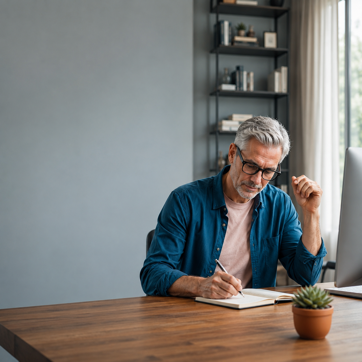Architekt arbeitet an einer Fortbildungsplanung im Wissensmarketing von My ProjectSales.